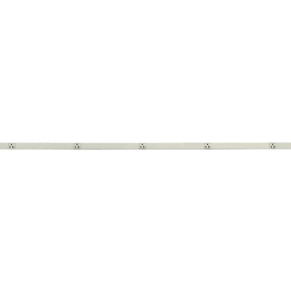 Metal PlugTrak, 20A 125V, 1 Circuit, 6 Receptacle, 6' Length, Ivory